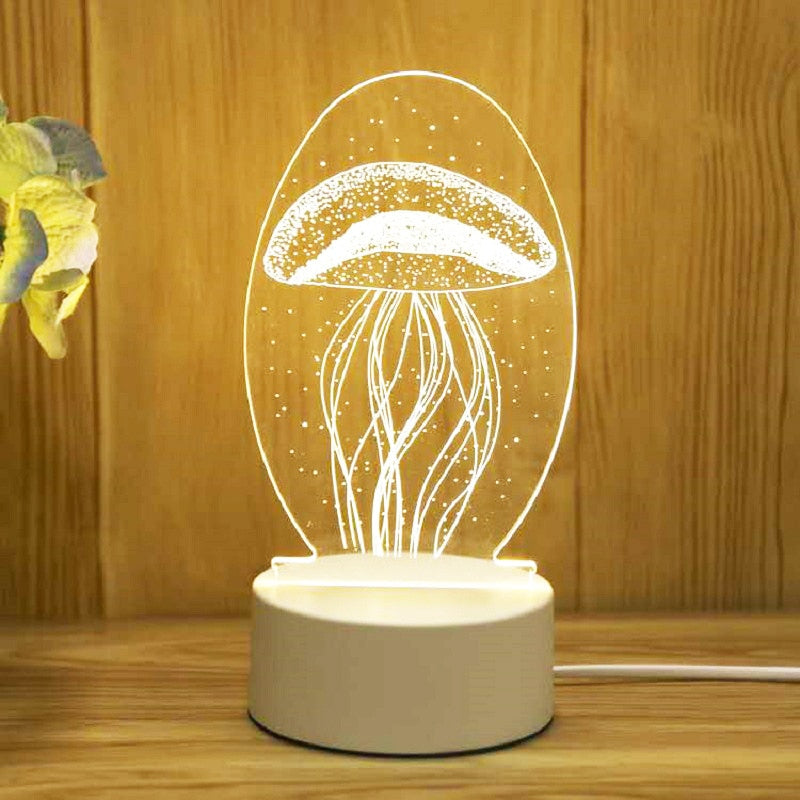 Luminária 3D Led Para Decoração em Vários Formatos e Desenhos